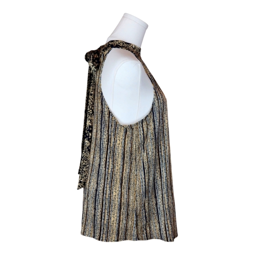 Liverpool Striped Halter Top S Bohemian Chic High Neck Tie Back Sleeveless NWT - Picture 5 of 9